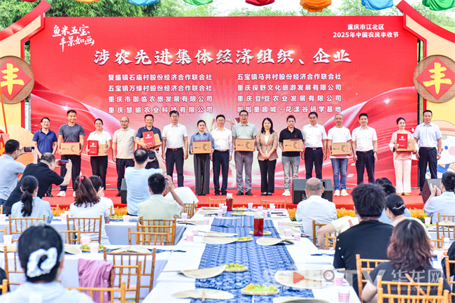 涉农先进集体经济组织、企业颁奖。第1眼TV-华龙网 姬一鸣 摄