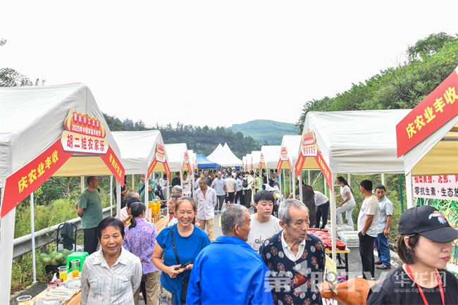 农产品现场展销区人头攒动。第1眼TV-华龙网 姬一鸣 摄